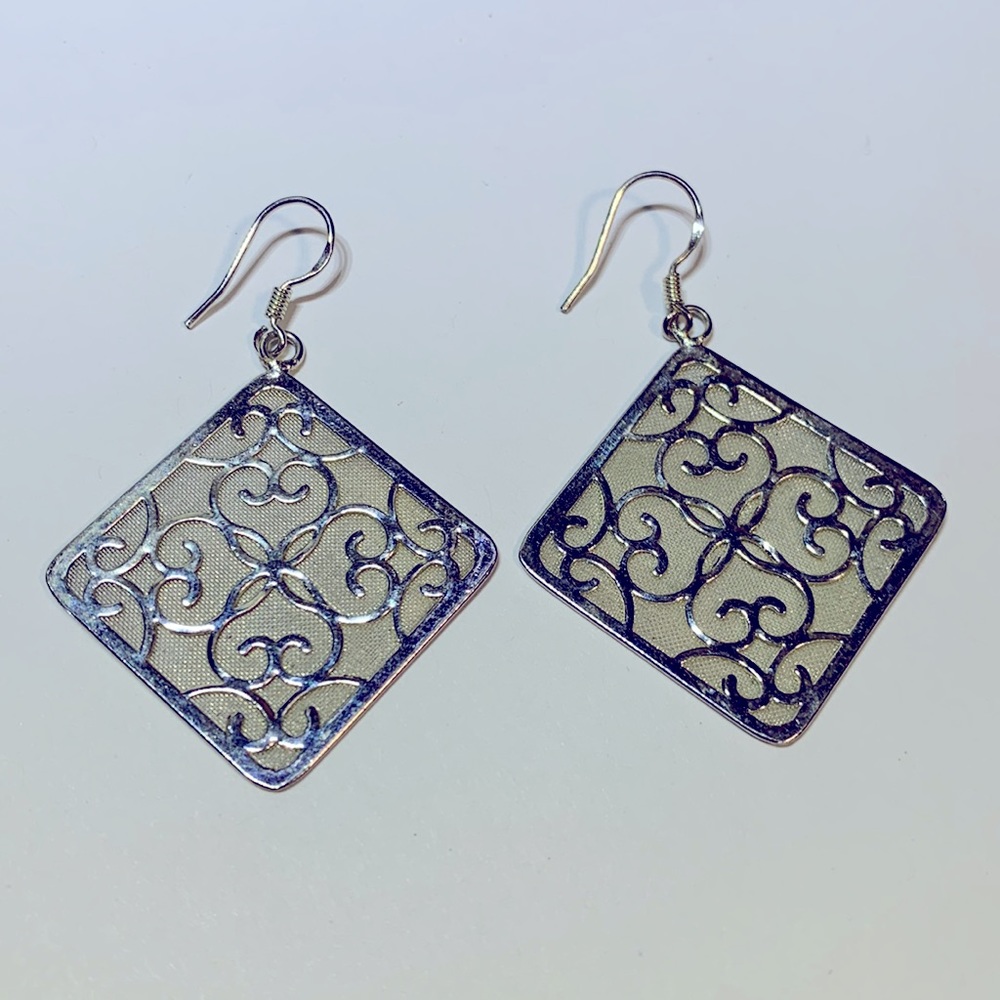 💝Vintage Openwork  Earrings Silver 925